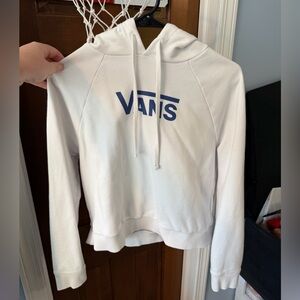 Vans White Pullover Hoodie with Navy Logo